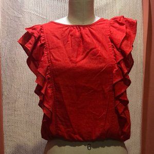 Express Ruffle Red top